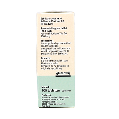Pflüger Kalium sulfuricum 6 D6 Schussler 100 Tabletten