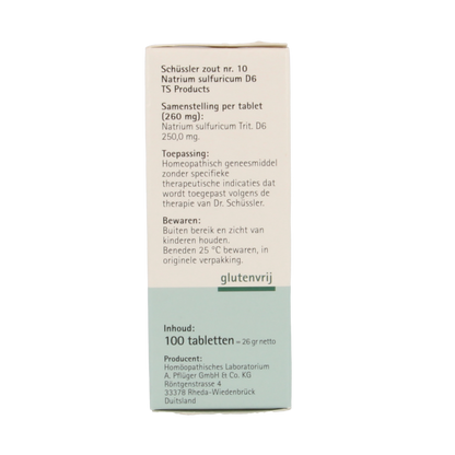Pflüger Natrium sulfuricum 10 D6 Schussler 100 Tabletten