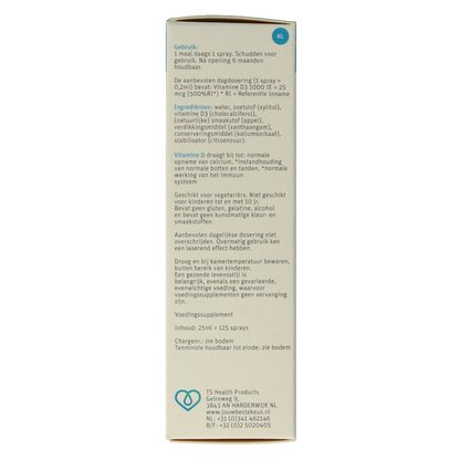 TS Choice Vitaminespray vitamine D 1000 25 Milliliter
