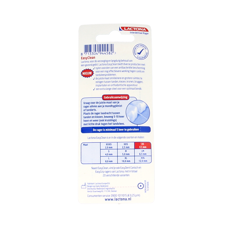 Lactona Easyclean XS 3.1mm 8 Stuks