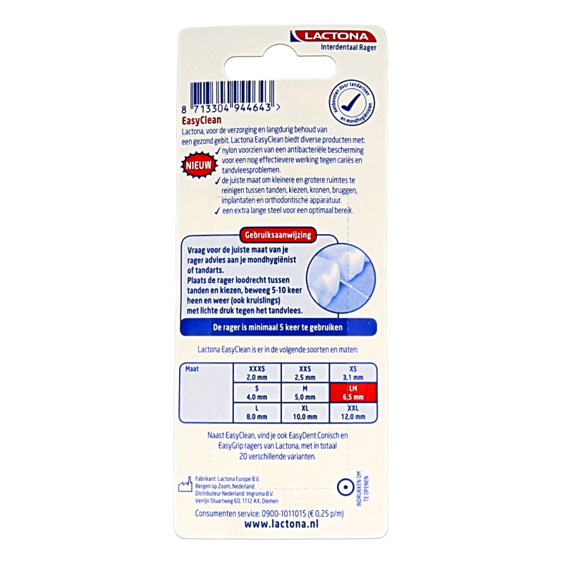 Lactona Easyclean L/M 6.5mm 8 Stuks