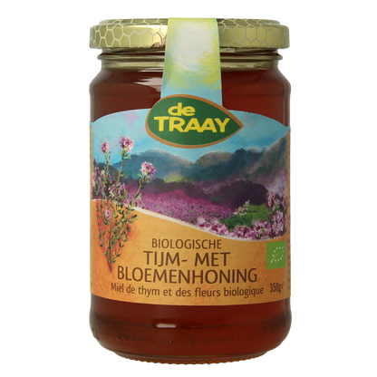 Traay Tijm- met bloemenhoning eko bio 350 Gram