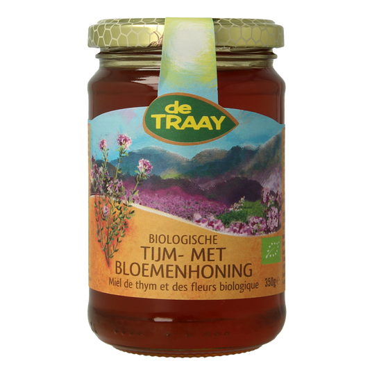 Traay Tijm- met bloemenhoning eko bio 350 Gram