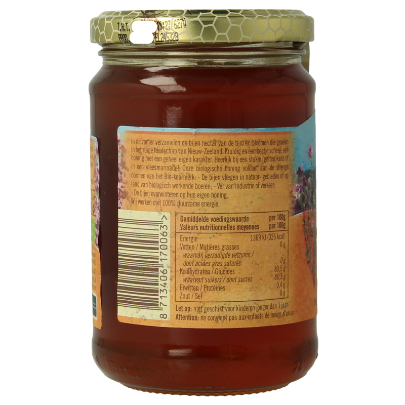 Traay Tijm- met bloemenhoning eko bio 350 Gram