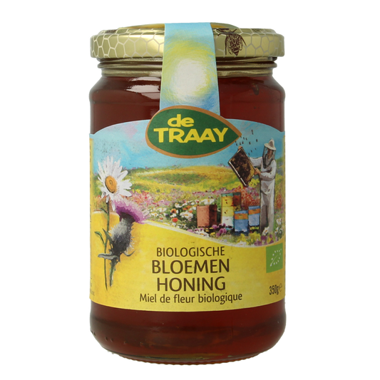 Traay Bloemen honing vloeibaar bio 350 Gram