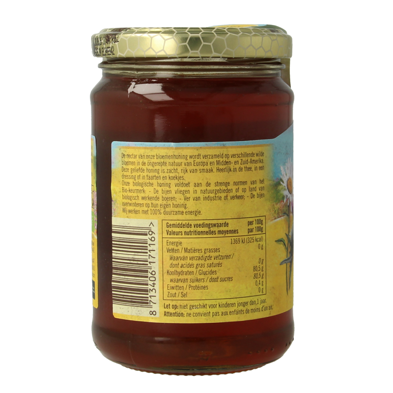 Traay Bloemen honing vloeibaar bio 350 Gram