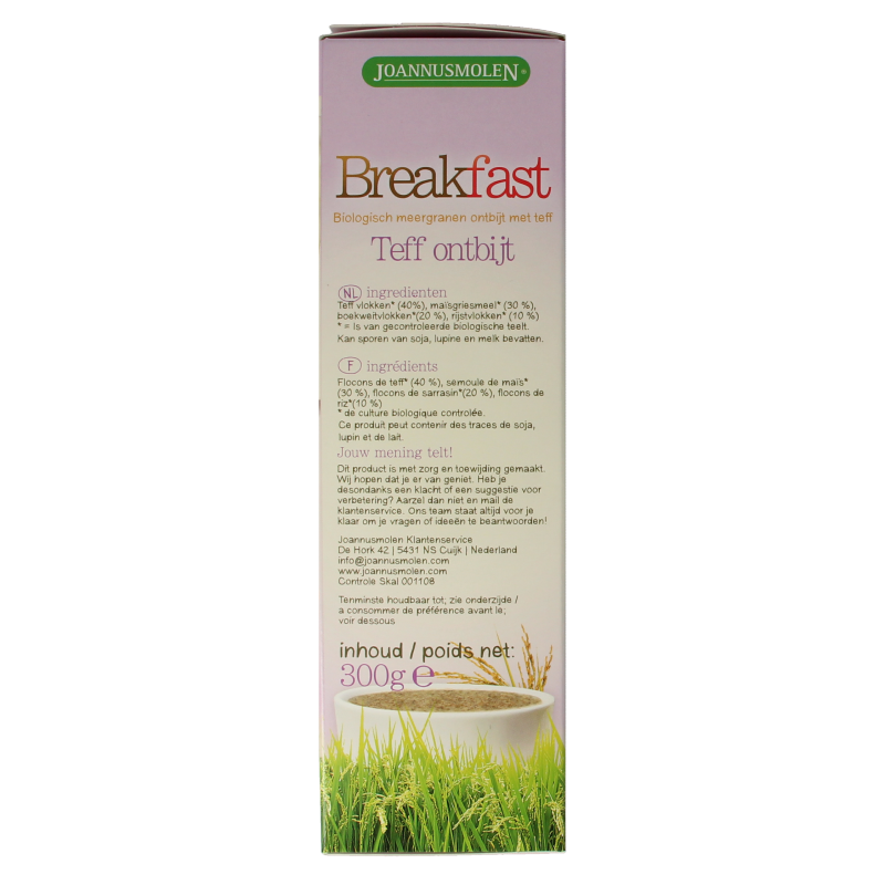 Joannusmolen Breakfast teff ontbijt bio 300 Gram