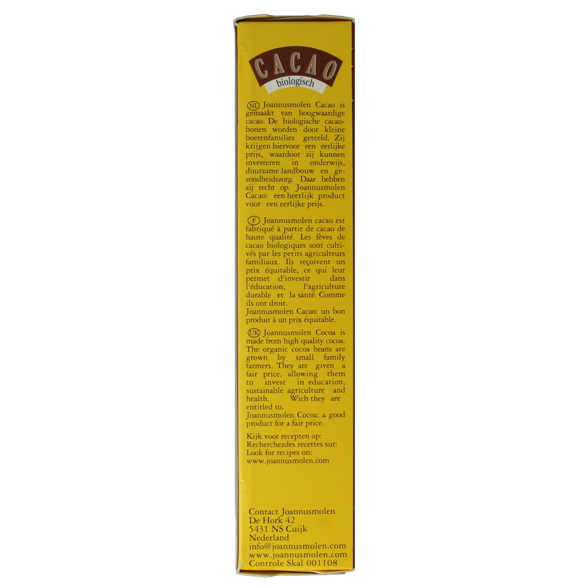 Joannusmolen Cacao bio 200.00 Gram