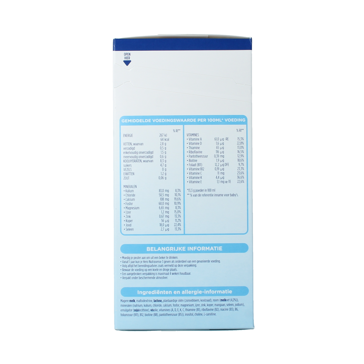 Hero Nutrasense peutermelk 3 (1+jr) 700.00 Gram