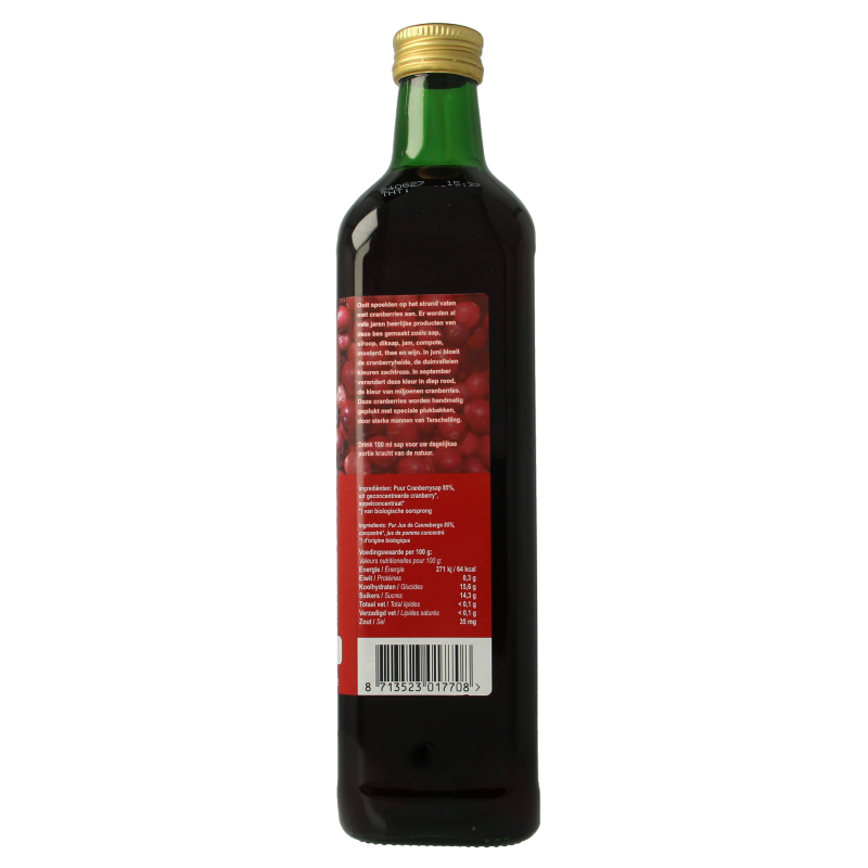 Terschellinger Cranberrysap gezoet bio 750 Milliliter