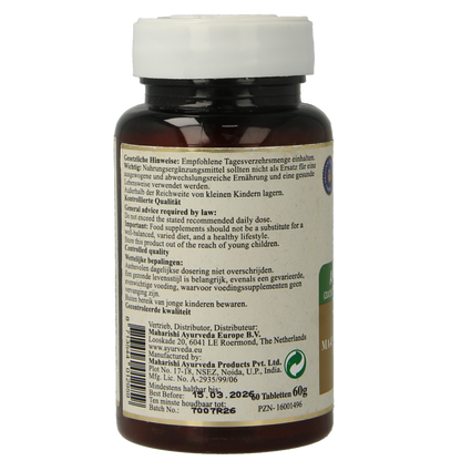 Maharishi Ayurv Amrit kalash MA 4T suikervrij 60 Tabletten