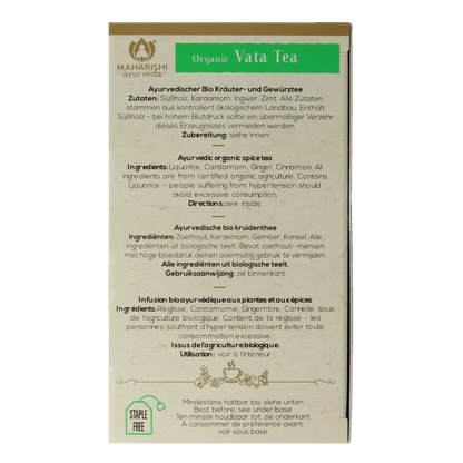 Maharishi Ayurv Vata theezakjes bio 15 Zakjes