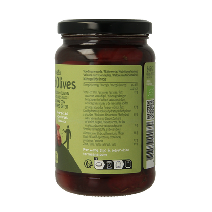 TerraSana Kalamata olijven in kruidenolie bio 345 Gram