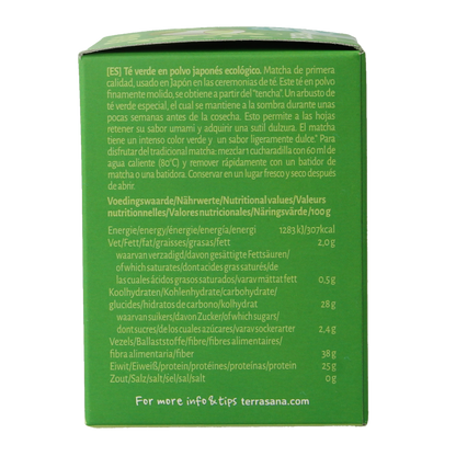 TerraSana Matcha premium groene thee bio 30 Gram
