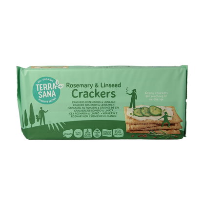 TerraSana Crackers rozemarijn & lijnzaad bio 250.00 Gram