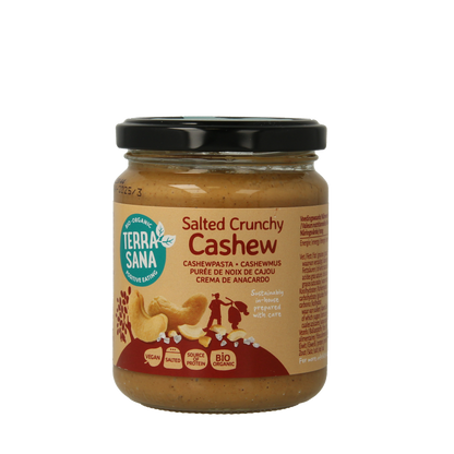 TerraSana Cashewpasta crunchy met himalayazout bio 250 Gram