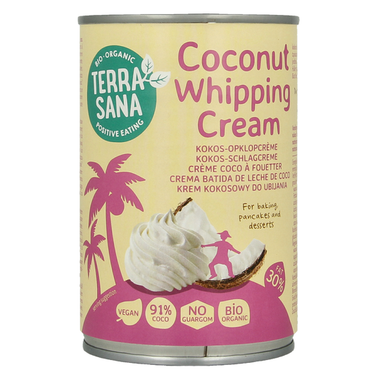 TerraSana Kokosmelk slagroom 30% vet bio 400 Milliliter