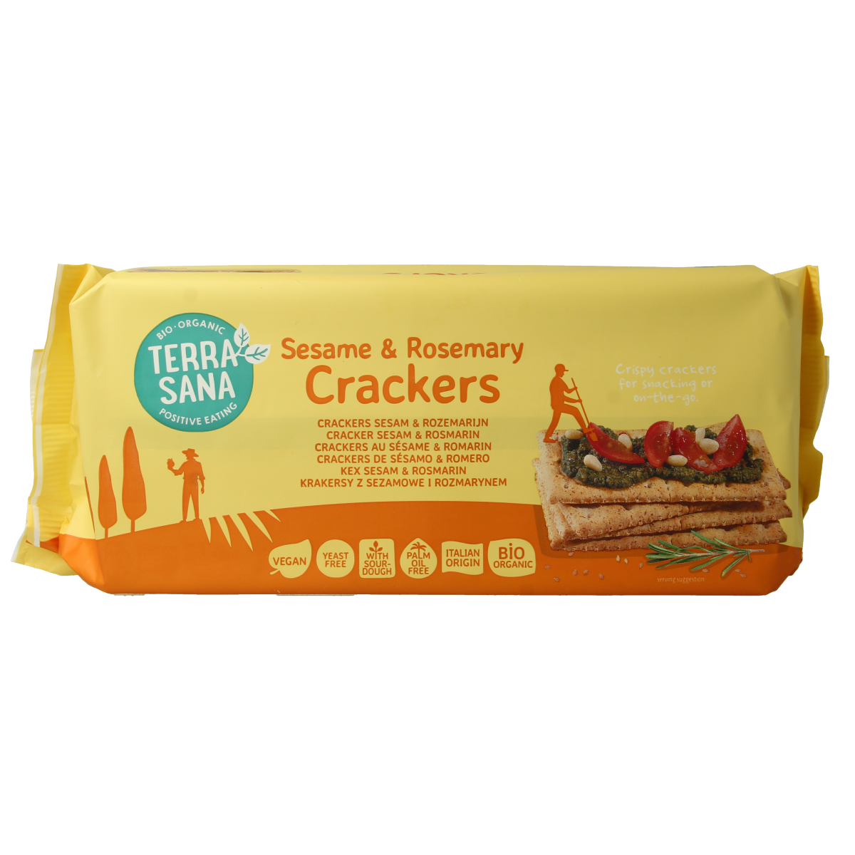 TerraSana Crackers sesam & rozemarijn bio 250.00 Gram