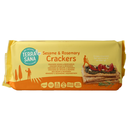 TerraSana Crackers sesam & rozemarijn bio 250.00 Gram
