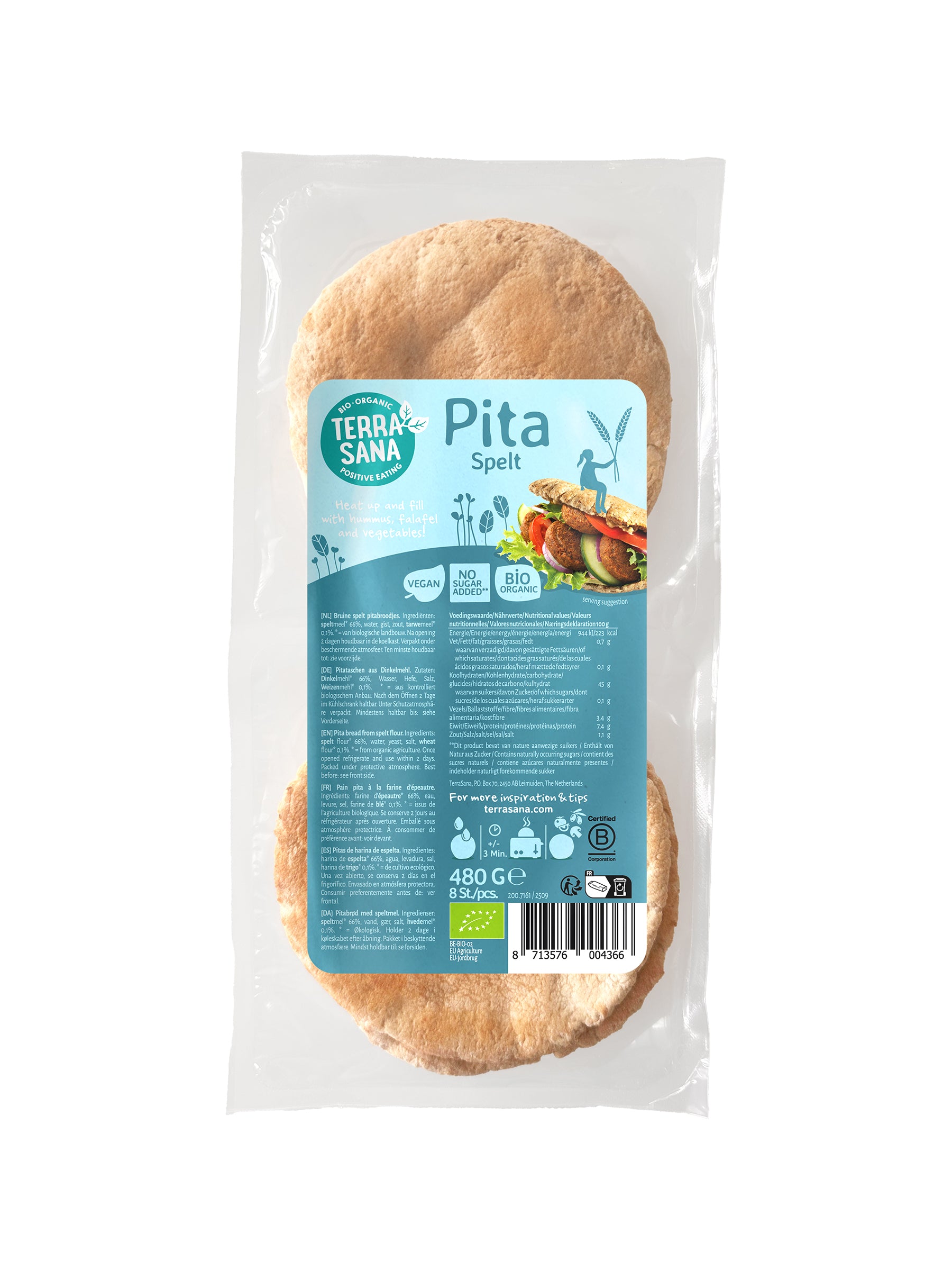 TerraSana Pitabrood spelt bio 480 Gram