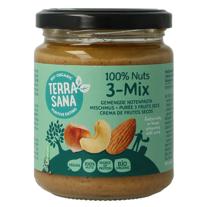 TerraSana 3 mix notenpasta zonder pinda bio 250 Gram