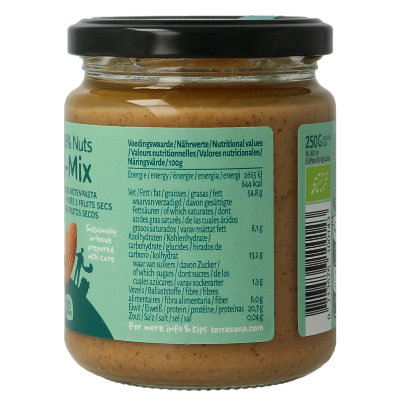 TerraSana 3 mix notenpasta zonder pinda bio 250 Gram