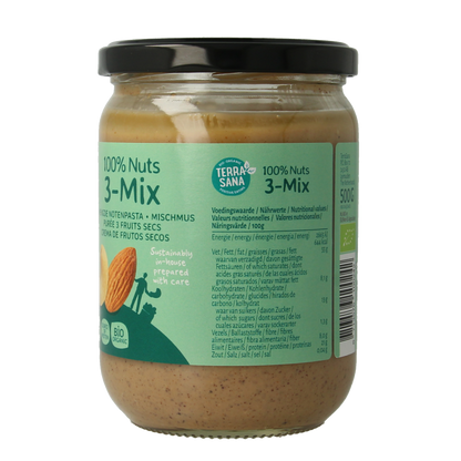 TerraSana 3 mix notenpasta zonder pinda bio 500 Gram