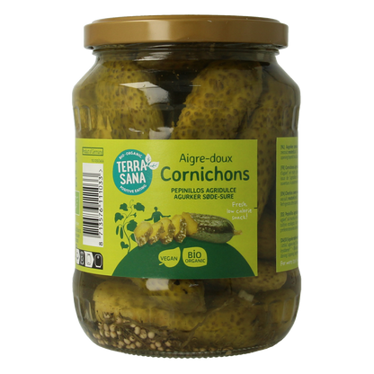 TerraSana Augurken fris zoet/zuur bio 670.00 Gram