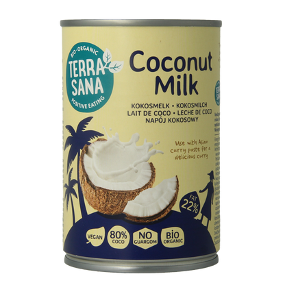 TerraSana Kokosmelk 22% vet bio 400 Milliliter