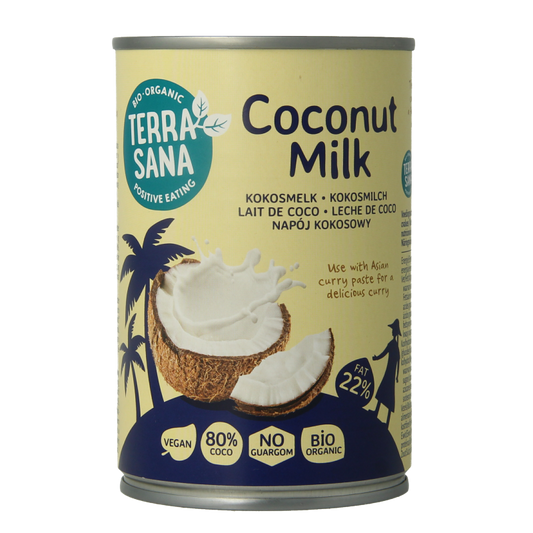 TerraSana Kokosmelk 22% vet bio 400 Milliliter