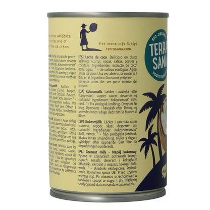 TerraSana Kokosmelk 22% vet bio 400 Milliliter