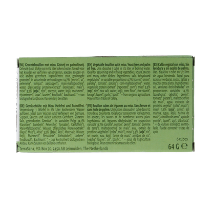 TerraSana Groente bouillon miso blokjes gistvrij bio 64 Gram