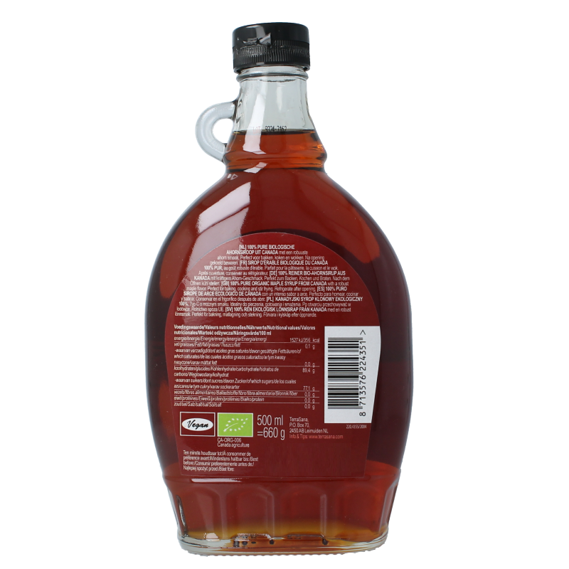 TerraSana Ahornsiroop graad C (glas) bio 500 Milliliter