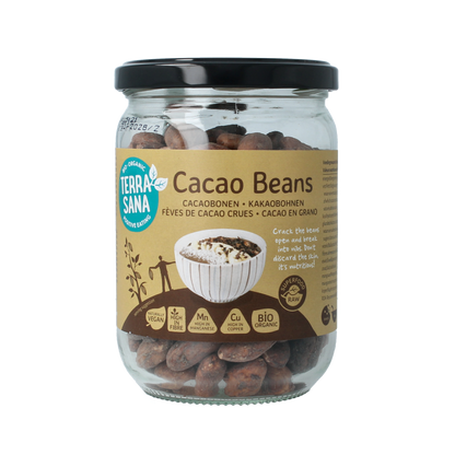 TerraSana Raw cacao bonen in glas bio 250.00 Gram