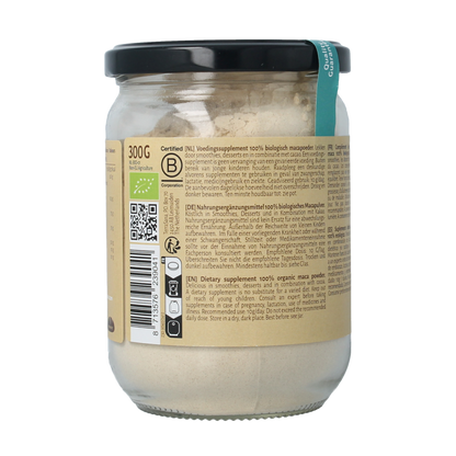 TerraSana Raw maca high energy poeder in glas bio 300 Gram