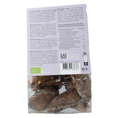 TerraSana Shiitake donko bio 25 Gram