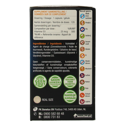 Lucovitaal Vitamine D3 25mcg 120 Capsules
