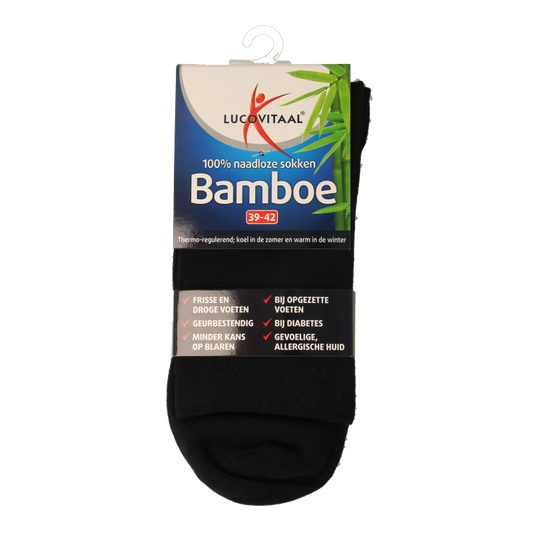 Lucovitaal Bamboe sok lang blauw  maat 39-42 1 Paar