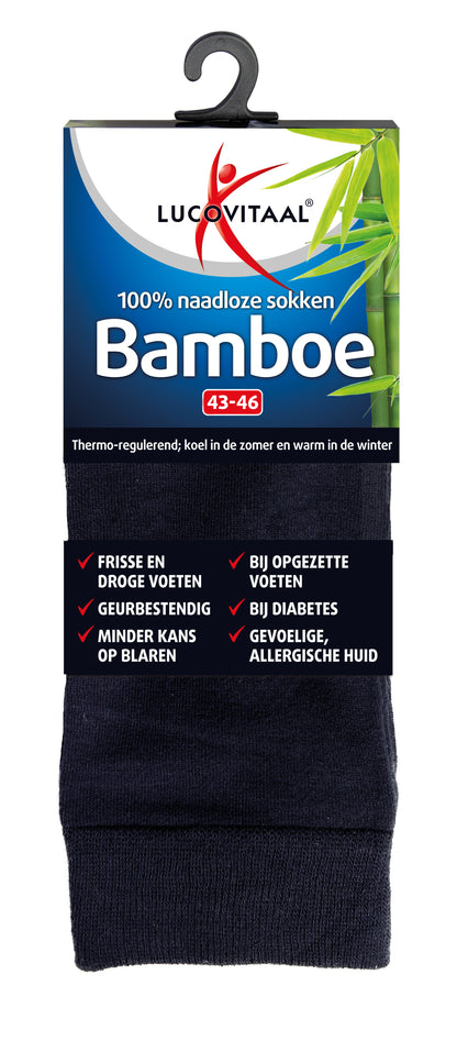 Lucovitaal Bamboe sok lang blauw  maat 43-46 1 Paar