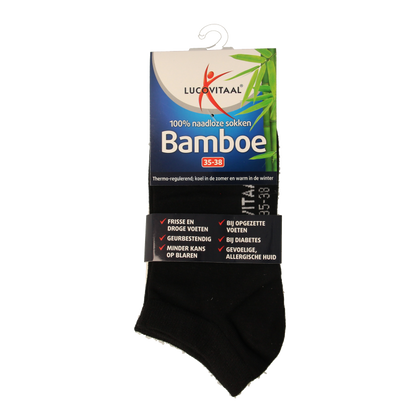 Lucovitaal Bamboe enkelsok zwart  maat 35-38 1 Paar