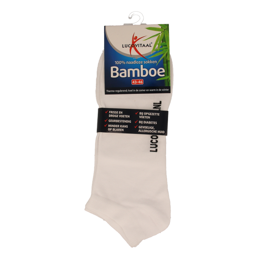 Lucovitaal Bamboe enkelsok wit  maat 43-46 1 Paar