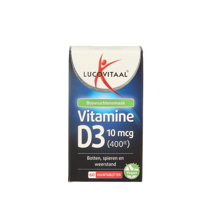 Lucovitaal Vitamine D3 10mcg (400IE) vegan 60 Kauwtabletten