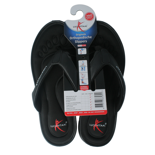 Lucovitaal Orthopedische slipper 41-42 zwart 1.00 Paar