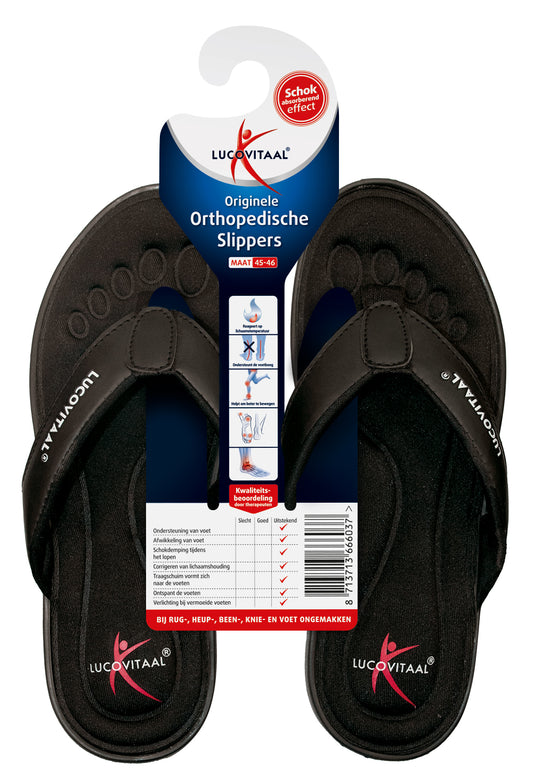 Lucovitaal Orthopedische slipper 45-46 zwart 1.00 Paar