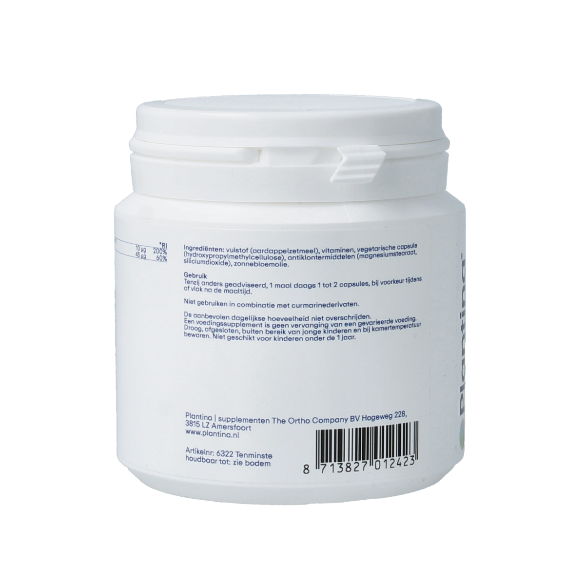 Plantina Vitamine K2 en D3 60.00 Capsules