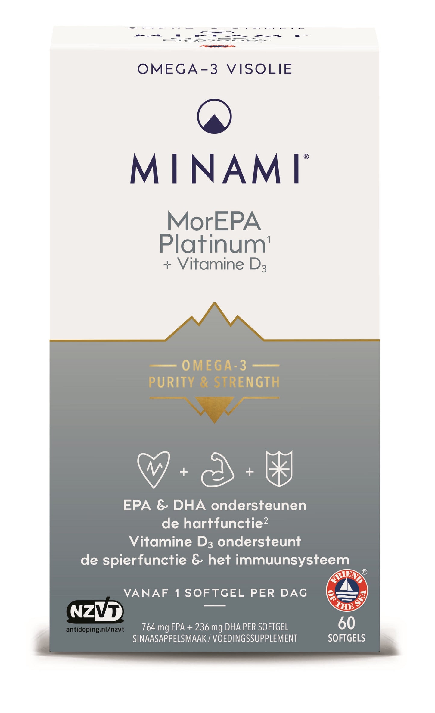 Minami MorEPA platinum + vitamine D3 60 Softgels