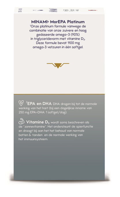 Minami MorEPA platinum + vitamine D3 60 Softgels