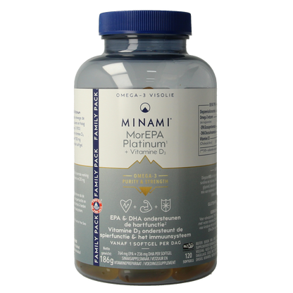 Minami MorEPA platinum + vitamine D3 120 Softgels