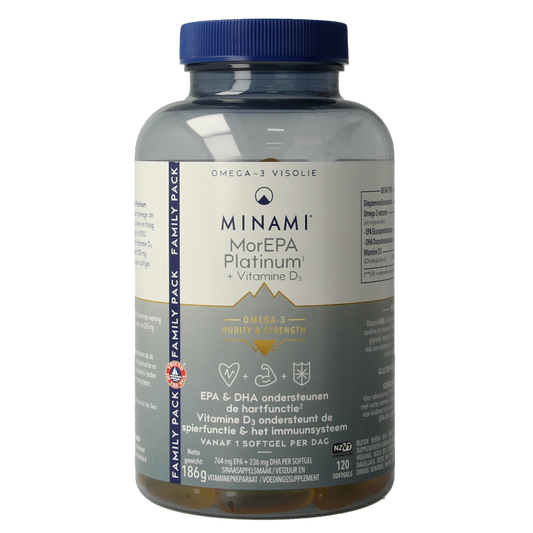 Minami MorEPA platinum + vitamine D3 120 Softgels