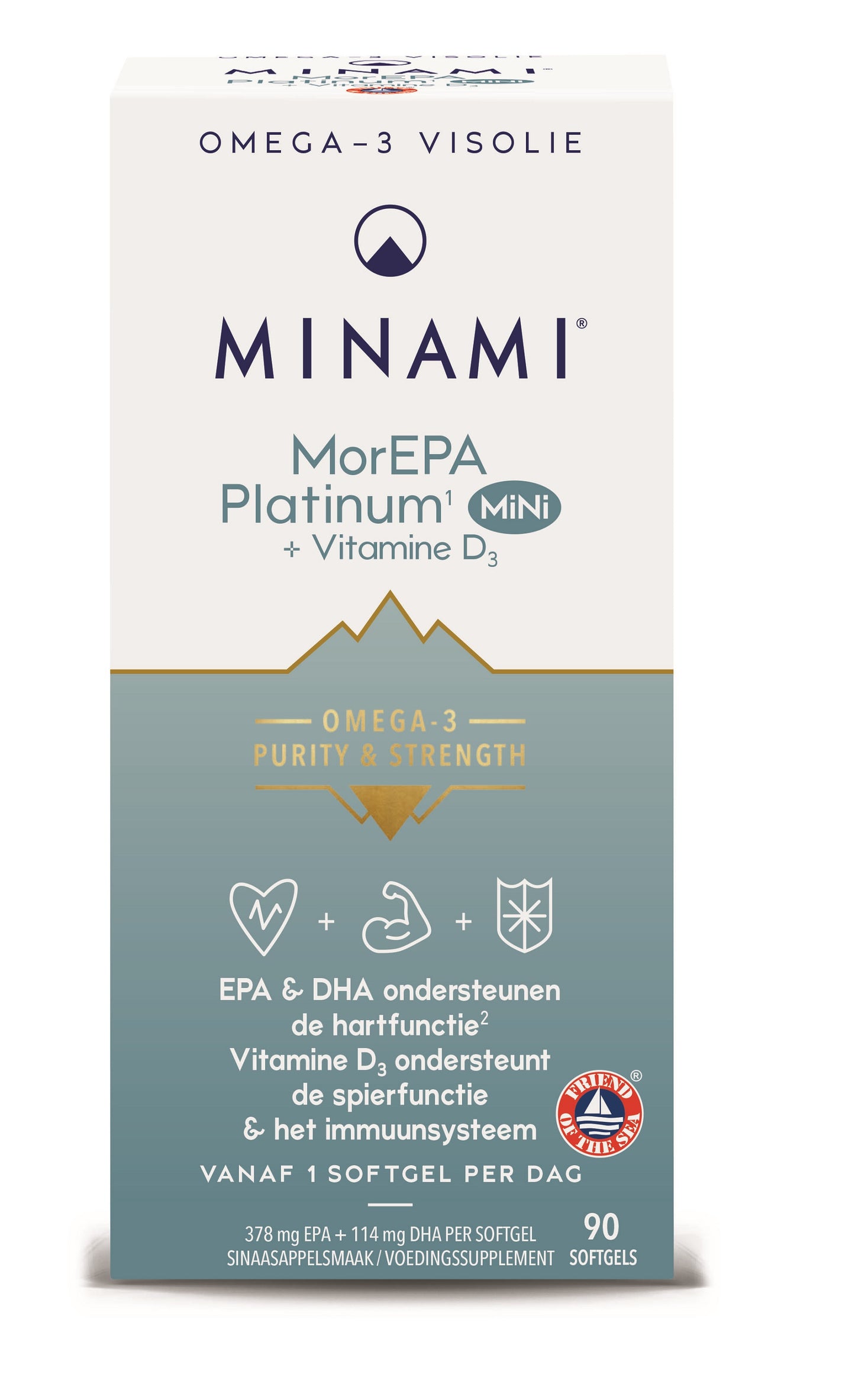 Minami MorEPA platinum mini + vitamine D3 90.00 Softgels